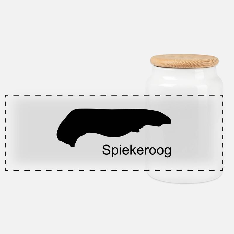 spiekeroog - Panorama Keksdose mit Holzdeckel - Weiß