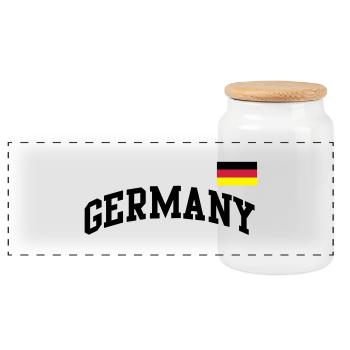 Drapeau de l’Allemagne - Allemagne Allemagne - Boîte à biscuits avec couvercle en bois - blanc - Devant