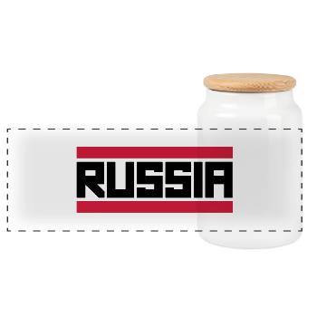russia - Panorama Keksdose mit Holzdeckel - Weiß - Vorne