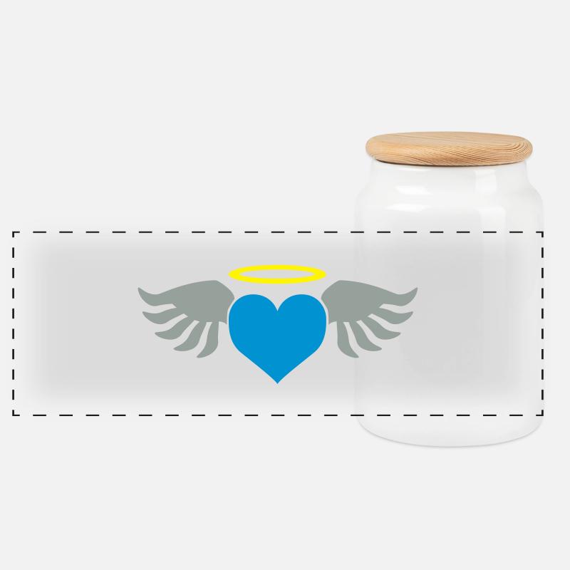 love_ange - Panorama Keksdose mit Holzdeckel - Weiß