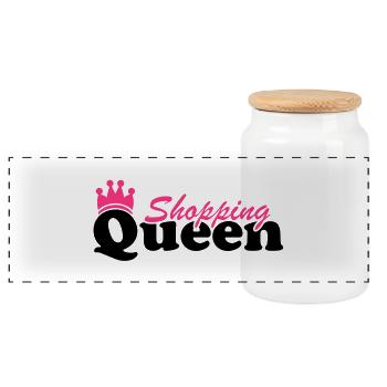 shopping_queen_fa2 - Boîte à biscuits avec couvercle en bois - blanc - Devant