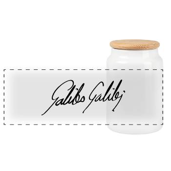 Galileo Galilei - Panoramic Cookie Jar with Wooden Lid - white - Front