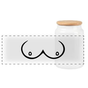 boobs - Panorama Keksdose mit Holzdeckel - Weiß - Vorne