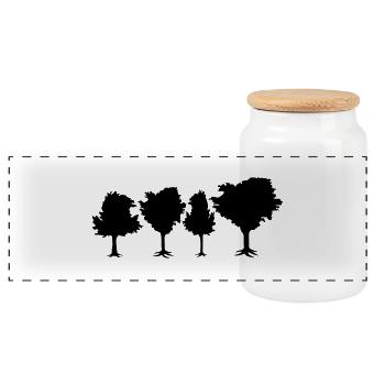 Trees - Panorama Keksdose mit Holzdeckel - Weiß - Vorne