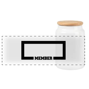 Member - Panoramic Cookie Jar with Wooden Lid - white - Front