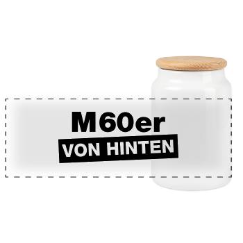 M60er Von Hinten - Panorama Keksdose mit Holzdeckel - Weiß - Vorne