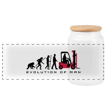 evolution_gabelstapler_122013_a_2c - Panorama Keksdose mit Holzdeckel - Weiß - Vorne