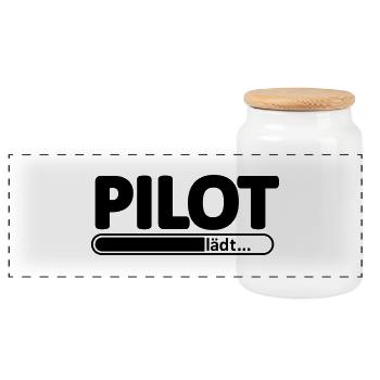 Pilot // Pilotin // Flugzeug // reisen // Flieger - Panorama Keksdose mit Holzdeckel - Weiß - Vorne