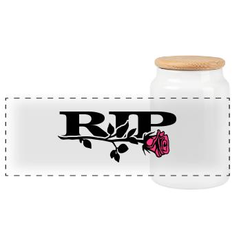 rip_mit_rose_2_2c - Panorama Keksdose mit Holzdeckel - Weiß - Vorne