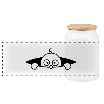 Lit de bébé sur le ventre - Boîte à biscuits avec couvercle en bois - blanc - Devant