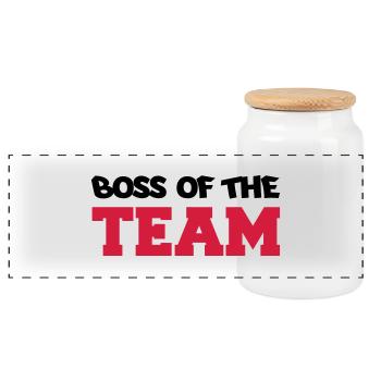 boss_of_the_team02 - Boîte à biscuits avec couvercle en bois - blanc - Devant