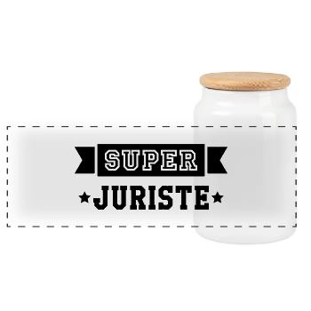 Juge / Juriste / Justice / Droit / Tribunal - Boîte à biscuits avec couvercle en bois - blanc - Devant