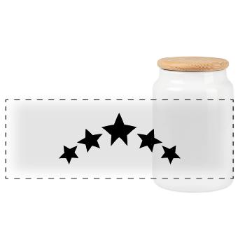 stars - Panoramic Cookie Jar with Wooden Lid - white - Front