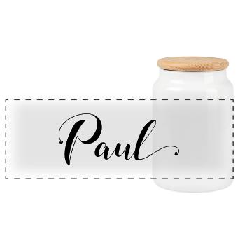 paul - Panorama Keksdose mit Holzdeckel - Weiß - Vorne