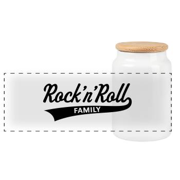 Rock 'n' Roll Family (Rock And Roll Family) - Panoramic Cookie Jar with Wooden Lid - white - Front