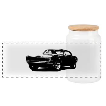 Voiture - Boîte à biscuits avec couvercle en bois - blanc - Devant