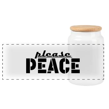 please peace Tshirt - Panorama Keksdose mit Holzdeckel - Weiß - Vorne