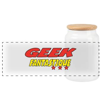 GEEK FANTASTIQUE - Boîte à biscuits avec couvercle en bois - blanc - Devant