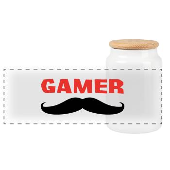 GAMER - Boîte à biscuits avec couvercle en bois - blanc - Devant