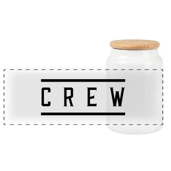 crew - Panoramic Cookie Jar with Wooden Lid - white - Front