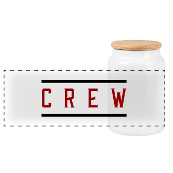 crew - Panoramic Cookie Jar with Wooden Lid - white - Front