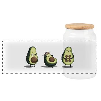 Évolution du corps de l’avocat - Boîte à biscuits avec couvercle en bois - blanc - Devant