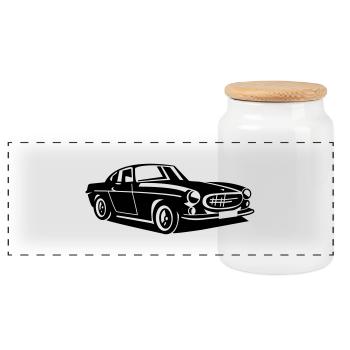  P1800 The Saint - Panoramic Cookie Jar with Wooden Lid - white - Front