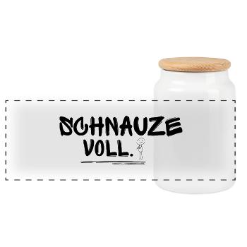 Schnauze voll. – Statement-Shirt für alle mit kurz - Panorama Keksdose mit Holzdeckel - Weiß - Vorne