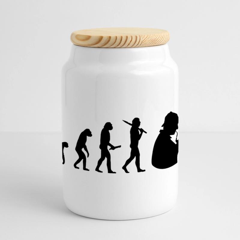 Sherlock Holmes évolution développement de progrès Boîte à biscuits avec couvercle en bois