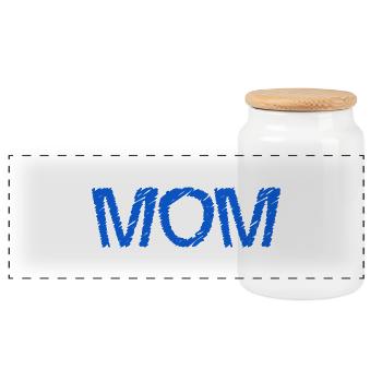 MAMA. MAMA. MUTTERTAG. ALLES GUTE ZUM GEBURTSTAG DER MUTTER - Panorama Keksdose mit Holzdeckel - Weiß - Vorne