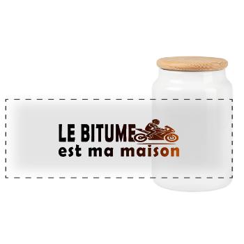 MOTARD MOTO LE BITUME - Boîte à biscuits avec couvercle en bois - blanc - Devant