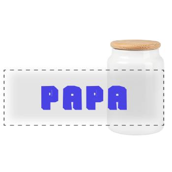 HAPPY FATHER'S DAY. DAD. FATHER'S DAY. FATHER - Panoramic Cookie Jar with Wooden Lid - white - Front