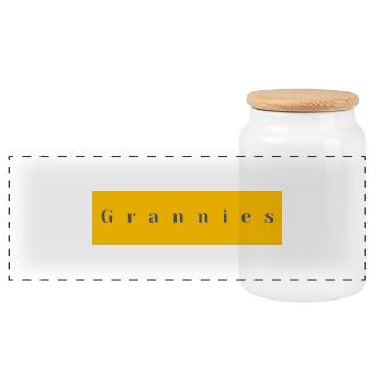 Typographie des grand-mères Jaune Pourpre - Boîte à biscuits avec couvercle en bois - blanc - Devant
