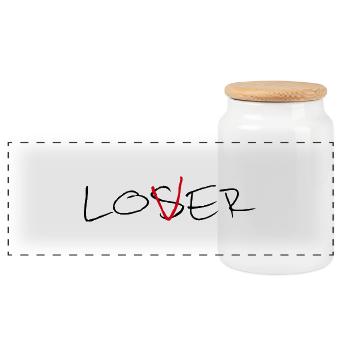 Loser/Lover - Panorama Keksdose mit Holzdeckel - Weiß - Vorne