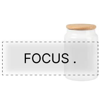 Stay Focused - Concentration - Boîte à biscuits avec couvercle en bois - blanc - Devant