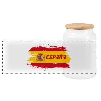 Espagne Drapeau / Cadeau Madrid Barcelone - Boîte à biscuits avec couvercle en bois - blanc - Devant