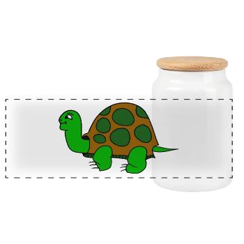 sea turtle tortoise tortoises15 - Panoramic Cookie Jar with Wooden Lid - white - Front