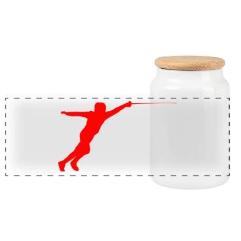 fencing fights floret sword parry samurai3 - Panoramic Cookie Jar with Wooden Lid - white - Front
