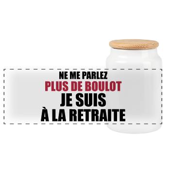 Je suis à la retraite - Boîte à biscuits avec couvercle en bois - blanc - Devant
