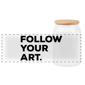 Suivez votre art - Boîte à biscuits avec couvercle en bois - blanc - Devant