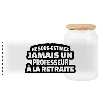 ne sous-estimez jamais un professeur à la retraite - Boîte à biscuits avec couvercle en bois - blanc - Devant