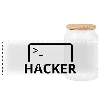 Hacker computer scientist computer programmer - Panoramic Cookie Jar with Wooden Lid - white - Front