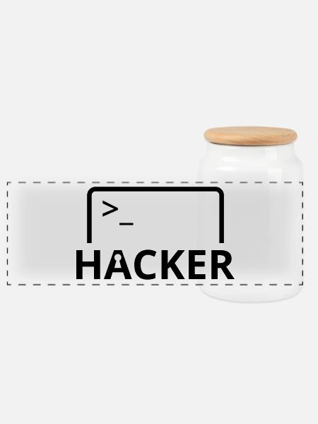 Hacker Informatiker Computer Programmierer - Panorama Keksdose mit Holzdeckel - Weiß