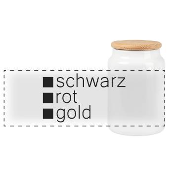 Germany flag minimalistic - Panoramic Cookie Jar with Wooden Lid - white - Front