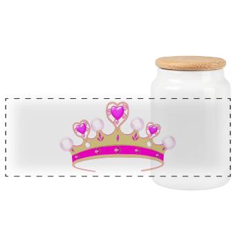 You are the princess! - Panoramic Cookie Jar with Wooden Lid - white - Front