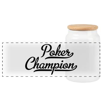 Poker Champion - Boîte à biscuits avec couvercle en bois - blanc - Devant