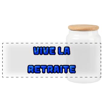 RETRAITE. RETRAITE. RETRAITEE. SENIOR. MAMIE. PAPY - Boîte à biscuits avec couvercle en bois - blanc - Devant