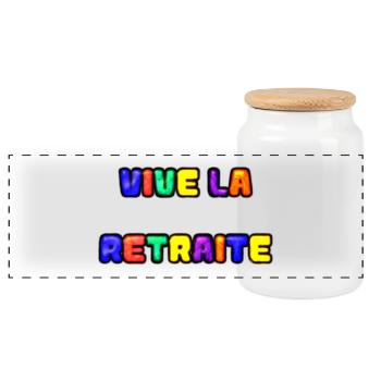 RETRAITE. RETRAITE. RETRAITEE. SENIOR. MAMIE. PAPY - Boîte à biscuits avec couvercle en bois - blanc - Devant