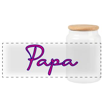 PAPA. FÊTE DES PÈRES. BONNE FÊTE PAPA. BONNE FÊTE. - Boîte à biscuits avec couvercle en bois - blanc - Devant