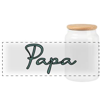 RETIREMENT. HAPPY RETIREMENT. HAPPY RETREAT - Panoramic Cookie Jar with Wooden Lid - white - Front